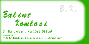 balint komlosi business card