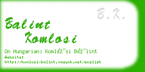 balint komlosi business card